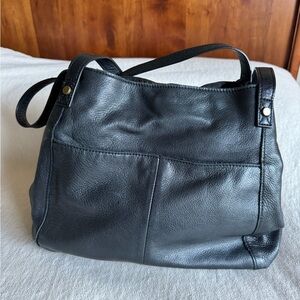 American Leather Co. Black Leather Hobo Bag